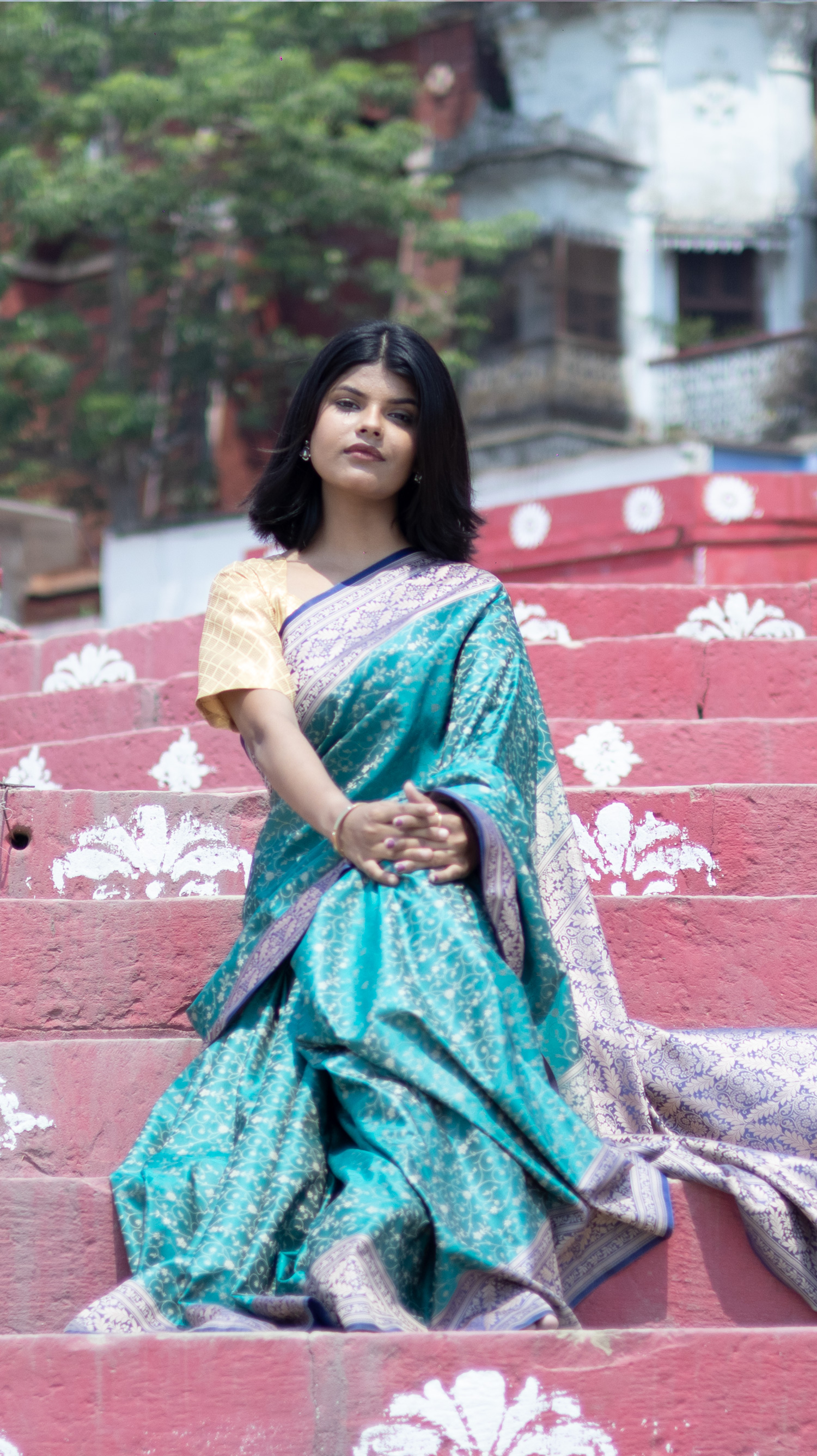 Celeste Banarasi Tanchui Silk