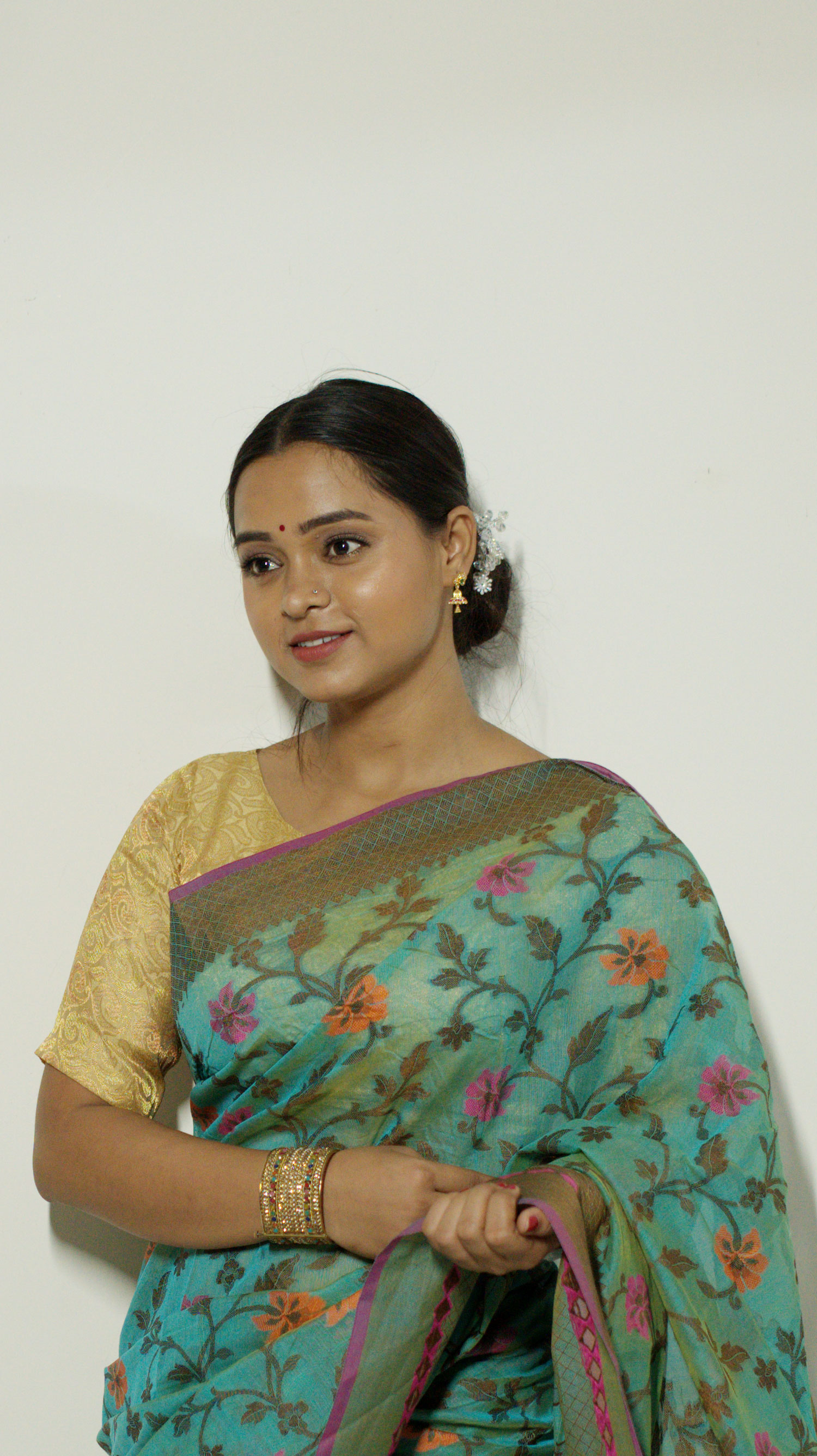Neel Pushpa Mercerised Cotton Chanderi Saree